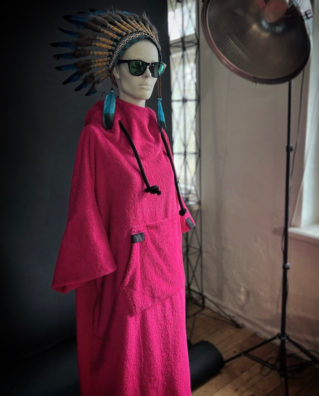 Pončo unisex - rozā