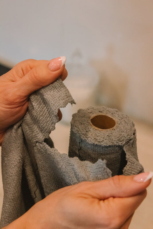 Tear-off microfiber towels on a roll, 50 pcs 30x30cm