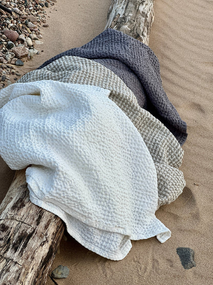 Linen sauna towel / 5 sizes / BROWN