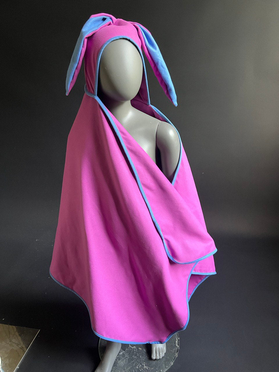 Microfiber Hooded Towel LILAC PINK with blue