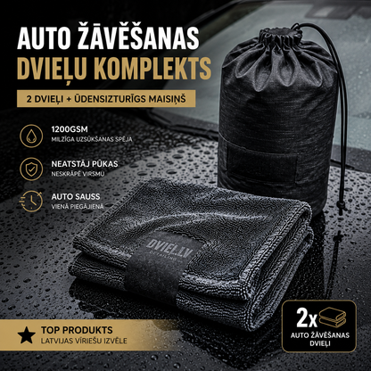 Auto virsbūves žāvēšanas dvielis 1200g, komplekts 2 gab.