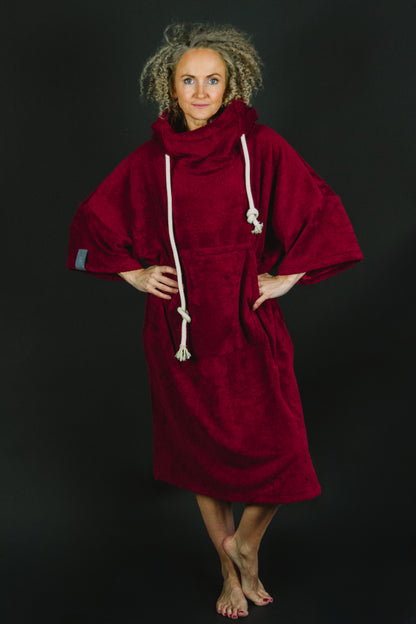 Pončo unisex – bordo