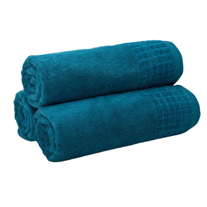 Towel with cubes 50x100cm - MINERAL BLUE