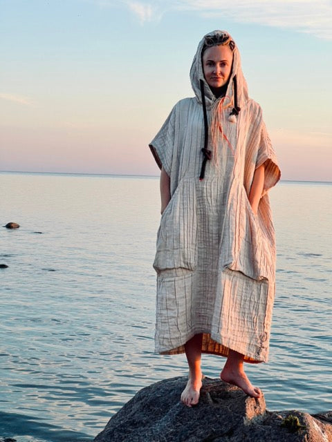 Dubultā lina PONČO - unisex, garais