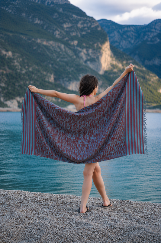 Beach Towel Tila - burgundy/blue